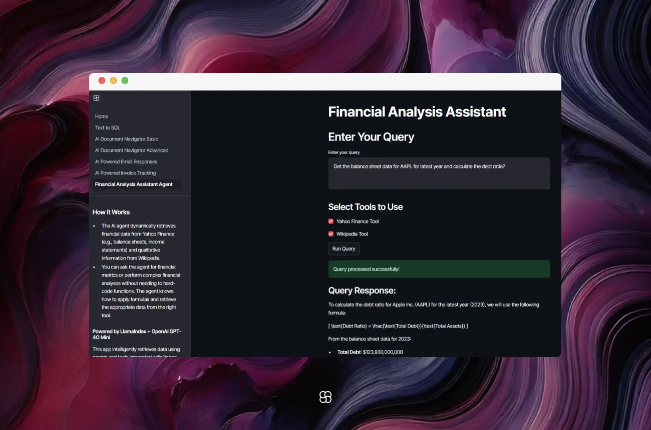 Building a Financial Analysis Assistant with LlamaIndex and Streamlit