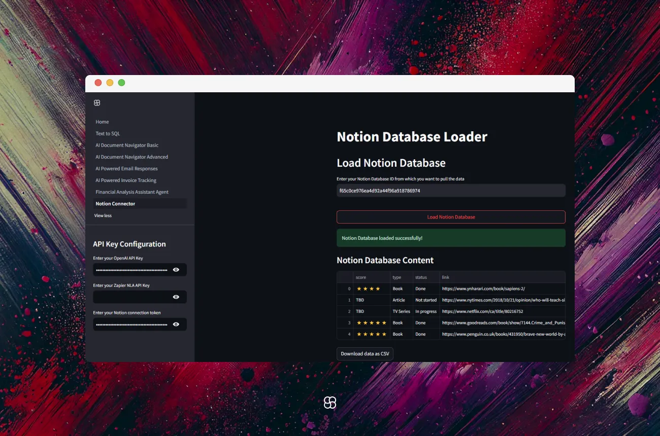 Building a Notion Connector App with Streamlit